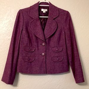 Ann Taylor Loft Petite Heather Purple Blazer